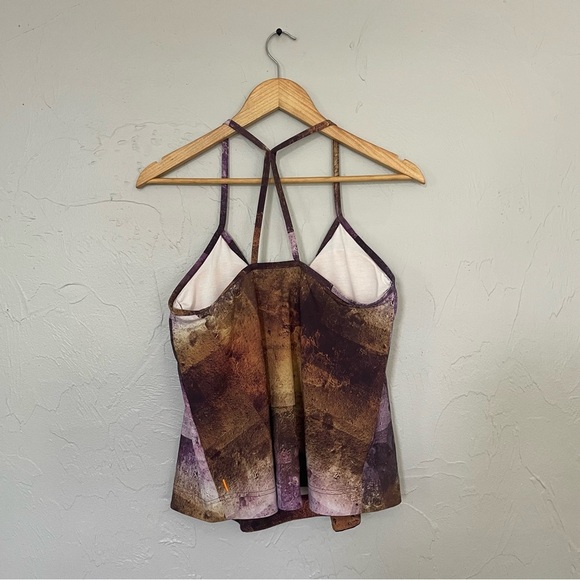 Lucy Purple and Black Space Rock Print Flowy Athletic Brami Top sz Medium - Picture 4 of 5